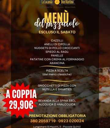 Menu del Pizzaiolo